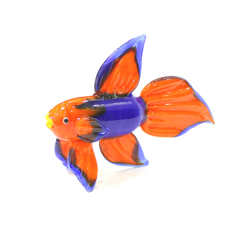 Marine Aquarium Live - オレンジムラーノガラス熱帯魚の置物装飾品かわいい手作り海の動物小さな像ホームリビングルームテーブル水族館の装飾