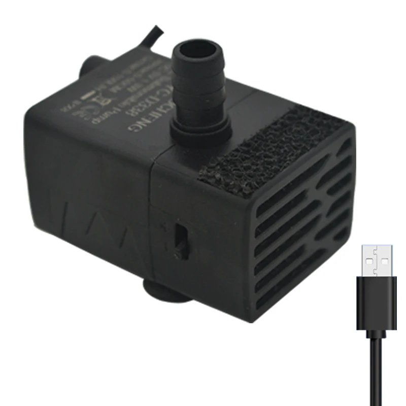 Aquarium Marine Filter - USB水槽用水中ポンプ、5V 5Wミニ調整可能流量フィルターポンプ、ペット用噴水水槽循環ポンプ
