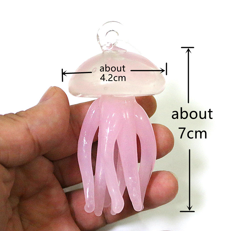 ピンククラゲガラスペンダントかわいい海洋動物魅力装飾品家庭用 - Aquarium And Marine のレビューと価格
